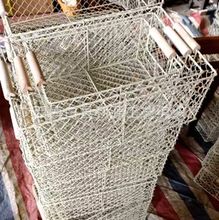 工厂生产手工编织铁丝网收纳篮家居日用杂物收纳盆超市展示铁网篮