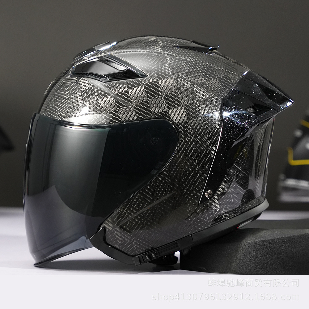 Motosiklet kaskı (dəbilqə): Motuoche Helmet Ultralight - 12k-gloss-black-transparent-black-lens-m