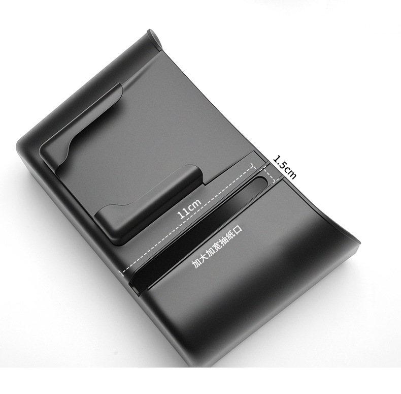 Car rear seat headrest side storage box, plastic thickened snap-on design, 2-in-1 tissue box with cup holder