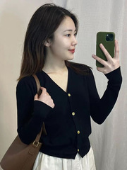 小香风针织衫开衫外套女2025新款秋冬气质毛衣内搭长袖打底衫上衣