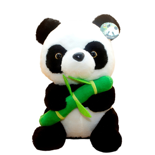 Creative and cute simulation panda plush doll bamboo leaf hugging bamboo panda doll gift pillow plush toy wholesale