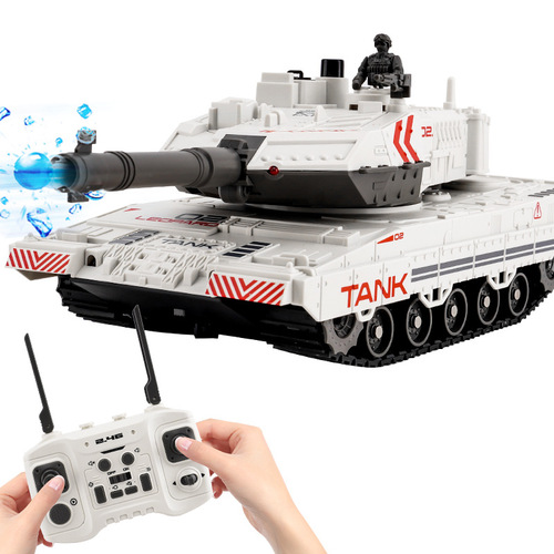 Cross-border remote control battle tank water bullet car 2.4G simulated track boy toy smoke remote armored vehicle