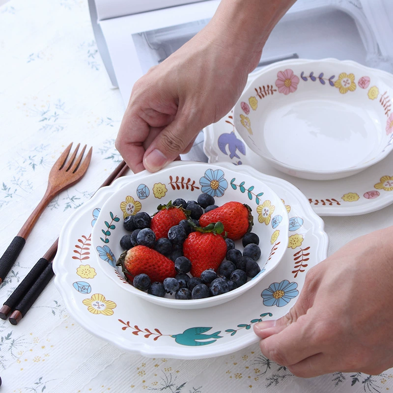 "Children's Korean INS ceramic tableware flower -shaped bowl creative rice bowl breakfast bowl salad bowl home fruit bowl noodle bowl" -> Russian