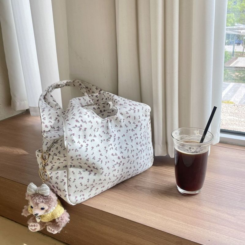 おしゃれで甘い花柄ハンドバッグ 新作イン高見えかわいいバッグ キャンバスバッグ ランチ 通勤トートバッグ|undefined