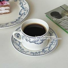 Ns風ヨーロッパ風模造花卉復古風陶磁器コーヒーカップ皿家庭用レストラン午後茶ケーキデザート皿