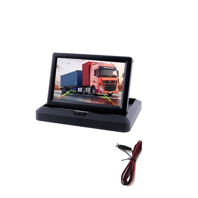 5-Inch Foldable Car-Mounted Display Screen, High-Definition Reversing Image Display Screen for Trucks, Vans, and Buses, 12V24V Universal for Front and Rear Use (Car display) - 12v24v-5-inch-foldable-hd-display-with-single-screen-av-interface