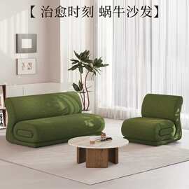 简约懒人沙发酒店大堂服装店布艺组合沙发雪尼尔休闲民宿直排沙发