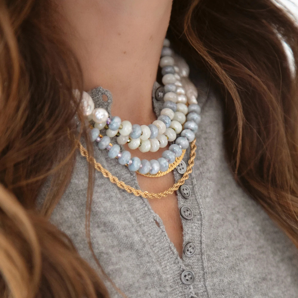 62g Weight Freshwater Pearl Pendant Material Necklace Classification Titanium Steel Chain Material 2 PCS/Package Quantity Beach, Tea Party Occasion Freshwater Pearl, Titanium Steel Material Geometric Pattern Women's Gender Beaded, Plating Design Elegant, Streetwear Style Elegant Streetwear Geometric Freshwater Pearl Titanium Steel Wholesale Necklace 18