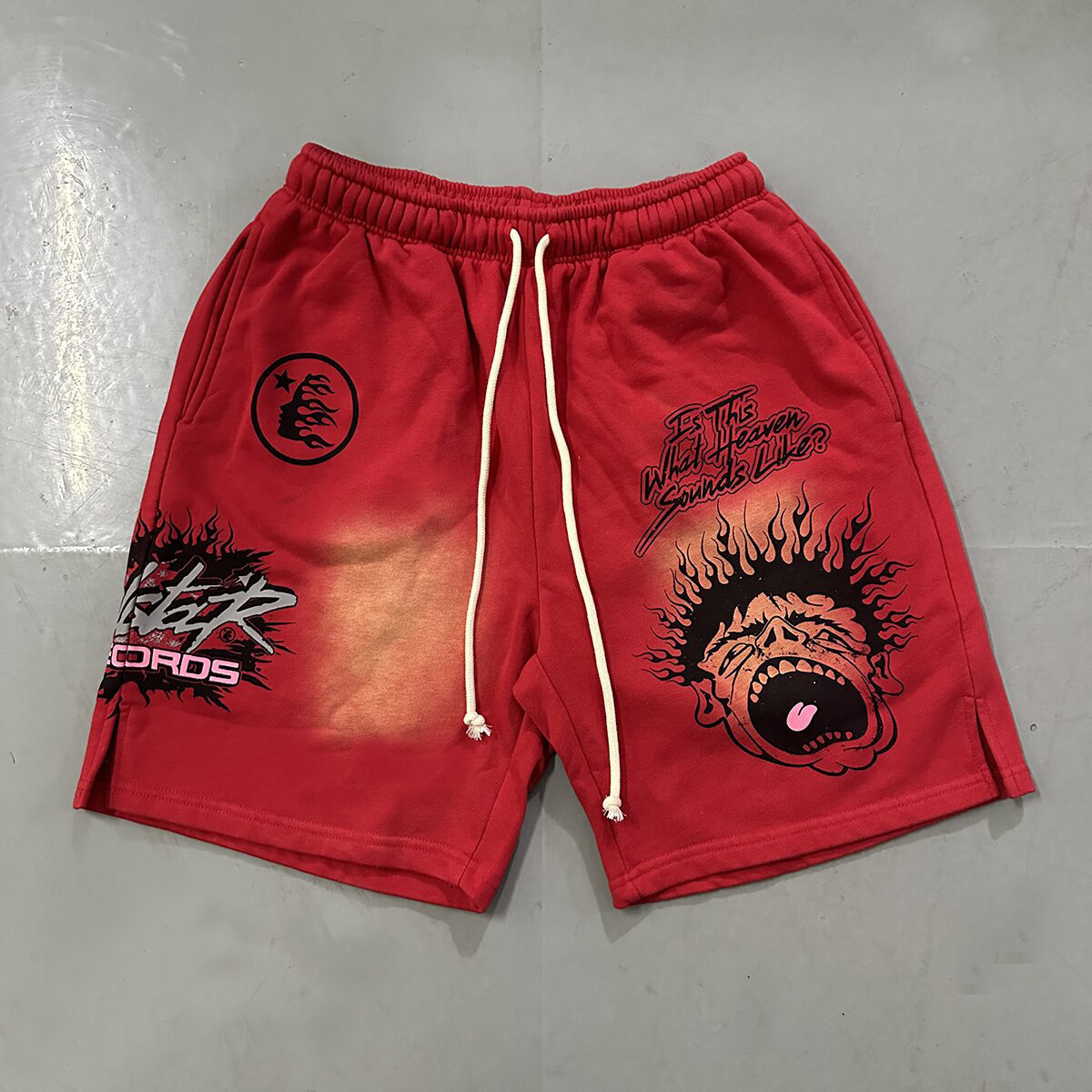 Hell Star lavando y desgastando pantalones cortos casuales 2024 verano nuevo estilo marca de moda europea y americana hip-hop pantalones de cinco puntos hombres y mujeres