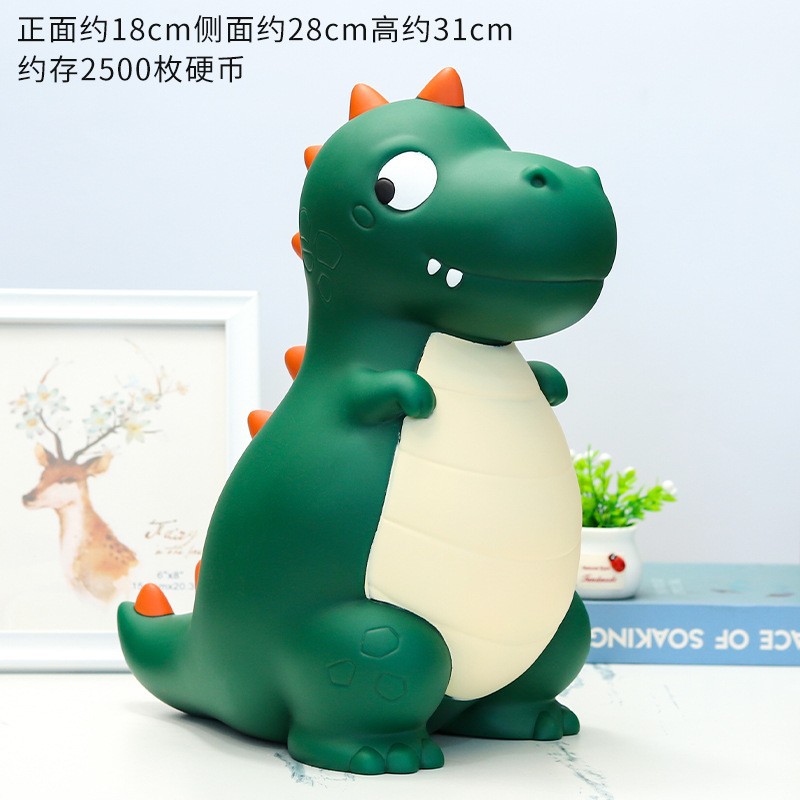La decoración del hogar de la alcancía de los niños lindos de dibujos animados transfronterizos puede entrar y salir de la alcancía de dinosaurio resistente a la caída