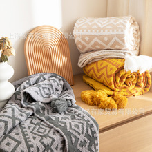 秋冬摩洛哥半边绒装饰毯子沙发毯床尾搭毯办公室休闲毯加绒盖毯