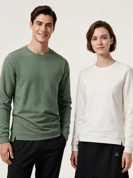 Sports sweatshirt, anti-static, warm, long-sleeved T-shirt for men, 7A antibacterial, solid color base shirt for women, custom logo, anti-static