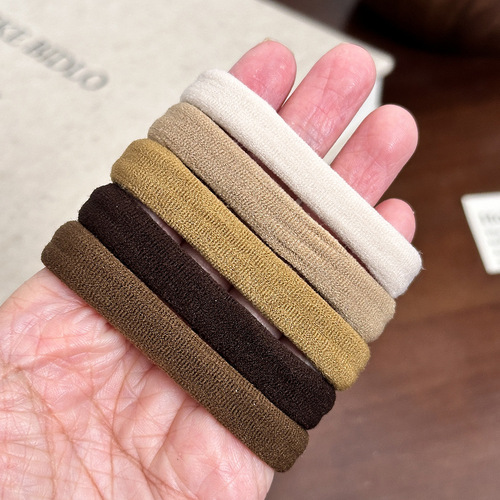 Korean-style seamless towel loop hair tie in colorful minimalist upgraded version nylon high elasticity candy color hair tie