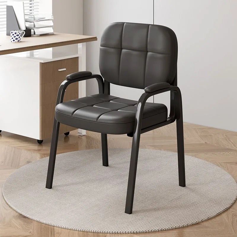 Comfortable Office Chair for Long Sitting, Bow-Shaped Computer Chair, Simple Conference Room Desk Chair, Mahjong Chair, Home Chair with Backrest