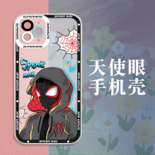 北美站热销情侣款蜘蛛蛱适用17/16promax透明tpu卡通软壳15可批发
