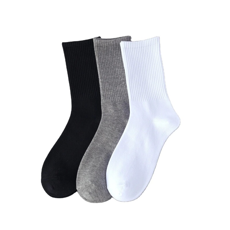 Europe and the United States cross-border plus size men's socks solid color crew socks men's and women's neutral socks plus size boat socks factory direct sales