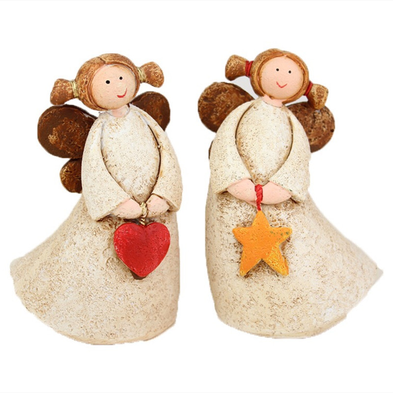 Resin Angel Ornaments Home Decoration Pendulum Couple Love Angel Gift Christmas Scene Decoration
