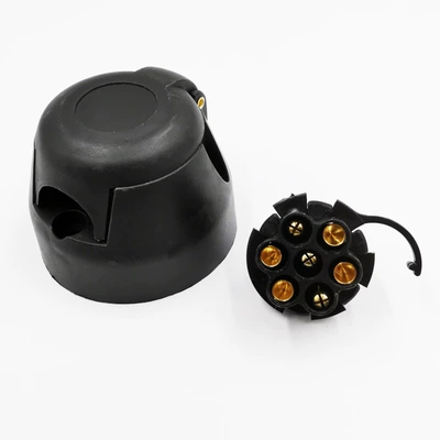 European Standard 7-Core 12V Simple Trailer Socket, Automotive Parts, Automotive Accessories, Automotive Accessories (Other Car Modifications) - 7-pin-round-bottom-socket