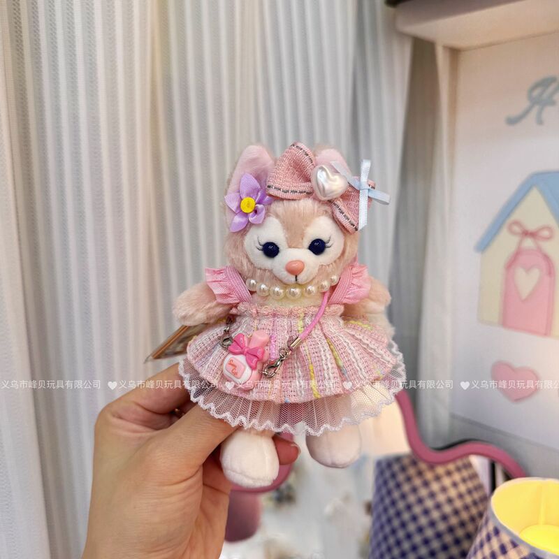 玲娜貝児の青い真珠のお姫様のスカートはぬいぐるみのかばんをつけてキーホルダーのメーカーを包んで直接販売します。|undefined