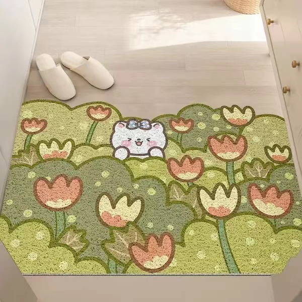 Electric car self-cutting silk ring floor mat non-slip mud removal floor mat can be cut floor mat modern simple