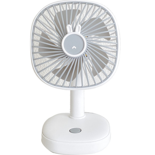 Cute bunny desktop fan adjustable three-speed with night light summer camping picnic power storage USB rechargeable fan