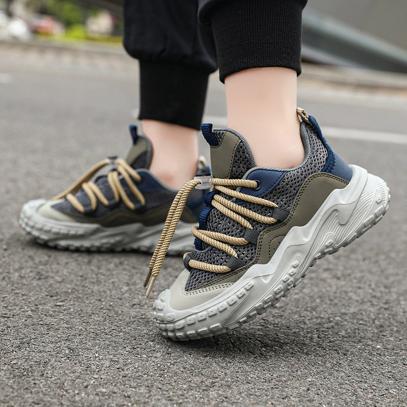 Обувь для мальчиков, дышащая сетчатая весенне-осенняя повседневная обувь с дезодорантом, весенняя спортивная обувь, нескользящая, износостойкая, детская обувь на мягкой подошве.