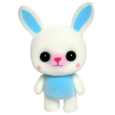 Japonés lindo pequeño animal flocado muñeca de juguete decoración japonés escritorio lindo regalo de la decoración de la joyería