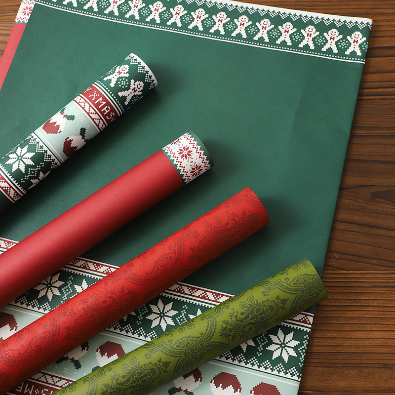 Papel de embalaje de Navidad, paquete de Nochebuena, paquete de flores de manzana, material de embalaje interno, papel de embalaje de manzana