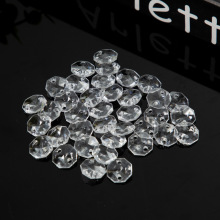 亚克力透明双孔八角珠散珠水晶珠帘串珠配件八芒星diy饰品珠DIY