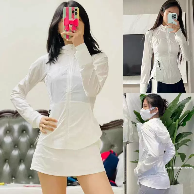 运动防晒衣女夏季薄款修身连帽长袖外套透气户外防晒服冲锋衣