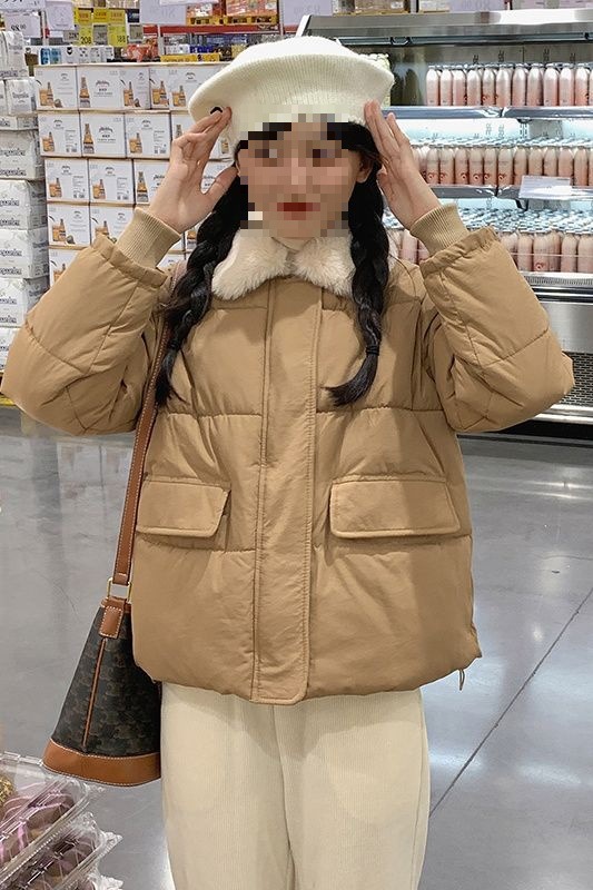 短款毛领棉服棉衣女冬季年新款小个子面包服外套秋冬甜美棉袄