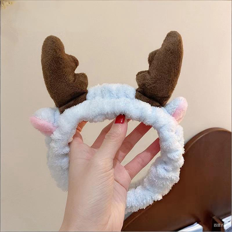 Caricatura verde rana correa de cabello mujer nuevo lindo gran ojo correa de cabello lavar la cara correa de cabello máscara de Navidad tocado