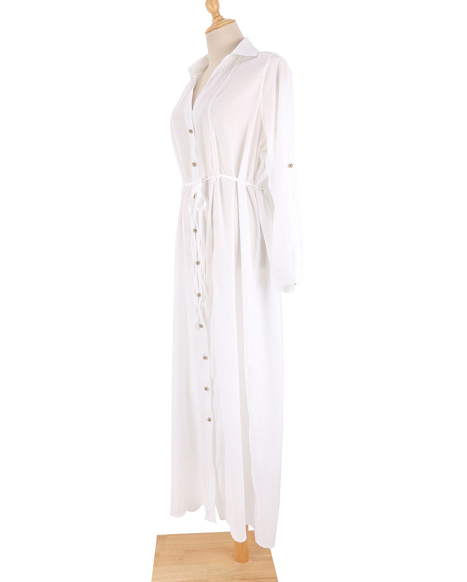 172g Weight White, Red Color Wholesale Long Buttoned Sunscreen Cardigan Bikini Blouse Nihaojewelry 21