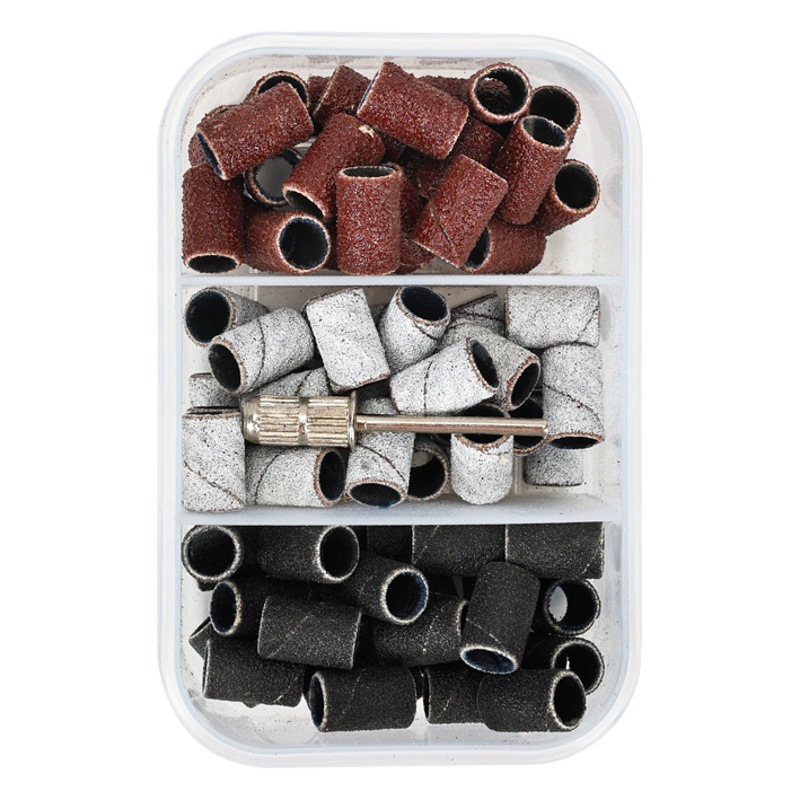 Transfronterizo nuevo clavo cabeza de molienda anillo de arena máquina de pulir eléctrica clavo anillo de molienda negro y blanco multi-color caja de montaje cojinete