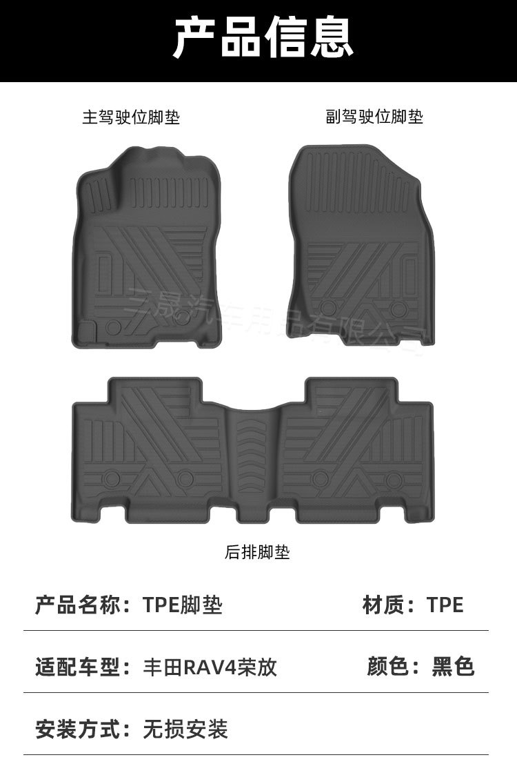 Suitable for Toyota Rav4 Rongfang Tpe Car Floor Mats, Environmentally Friendly Materials, Car Interior Special Car Floor Mats