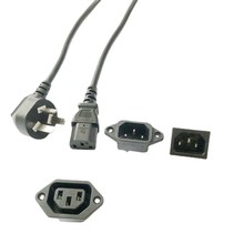 純銅國標三芯尾電源線C13插頭品字插座投影儀電飯鍋外貿專供
