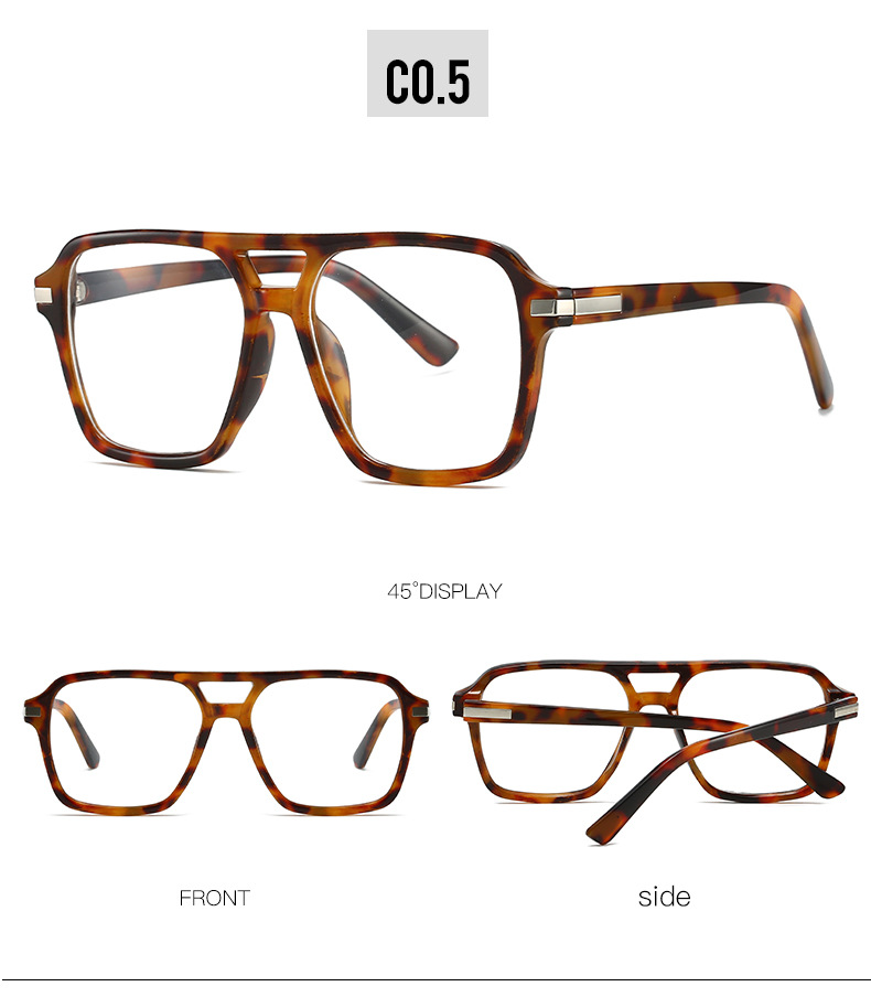 55g Weight Full rim frame Glasses Structure Glasses Classification PC Lens Material Square Glasses Style Outdoor, Street Occasion Geometric Pattern All Seasons Season Unisex Gender Streetwear Style Streetwear Geometric PC Square Full Rim Frame Optical Glasses 11