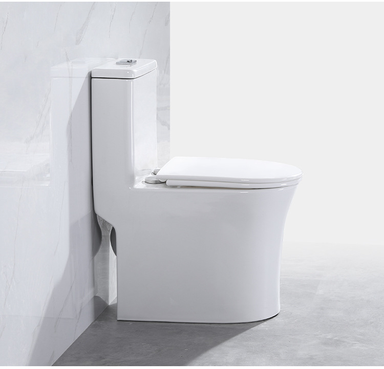 A small-sized, short 55cm toilet for small apartments, a silent and water-saving siphonic sitting toilet, and a toilet seat undefined