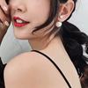Double-sided universal hypoallergenic earrings from pearl, Korean style, internet celebrity
