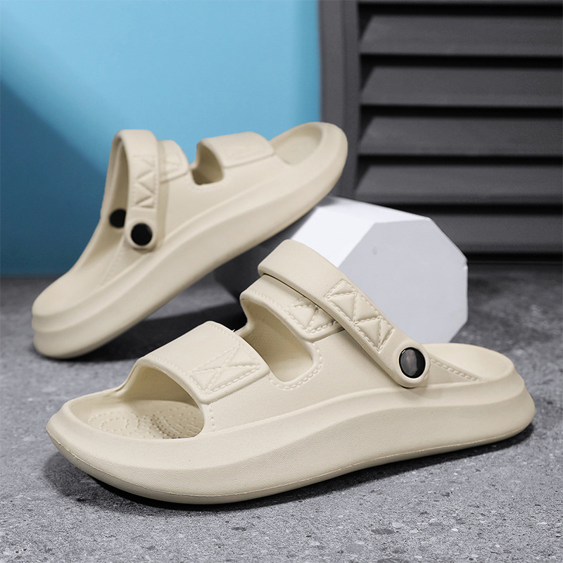 Sandalias de hombre real 2025 verano nuevo estilo antideslizante suela suave zapatos de playa resistentes al desgaste suela gruesa sandalias y zapatillas casuales