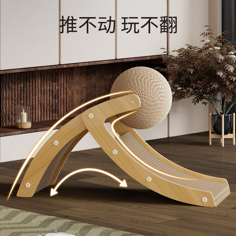 Nuevo tablero de agarre para gatos, papel corrugado de sisal vertical arqueado de madera, resistente al agarre, sin caspa, juguetes para gatos Amazon al por mayor