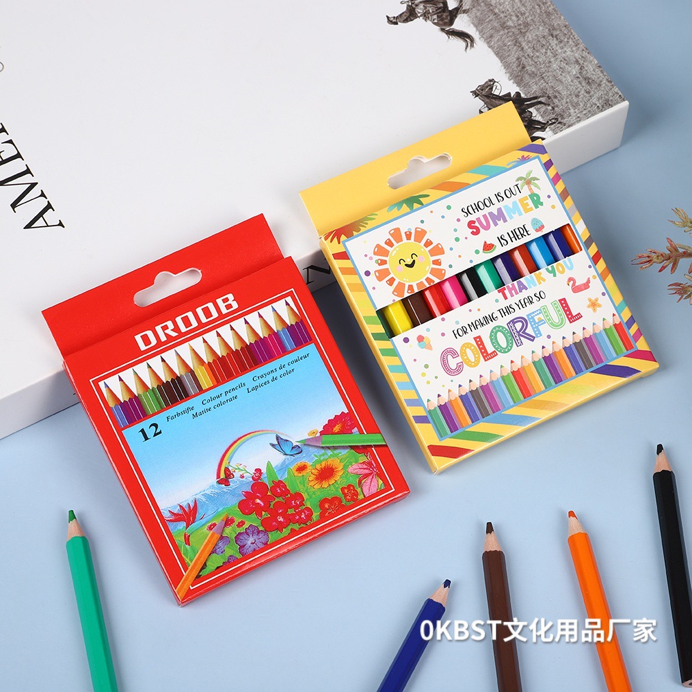 12 lápiz de color pintado corto graffiti arte lápiz de color jardín de infantes día de los niños regalos de papelería