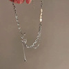 Necklace from pearl, advanced design accessory hip-hop style, chain for key bag , light luxury style, trend of season