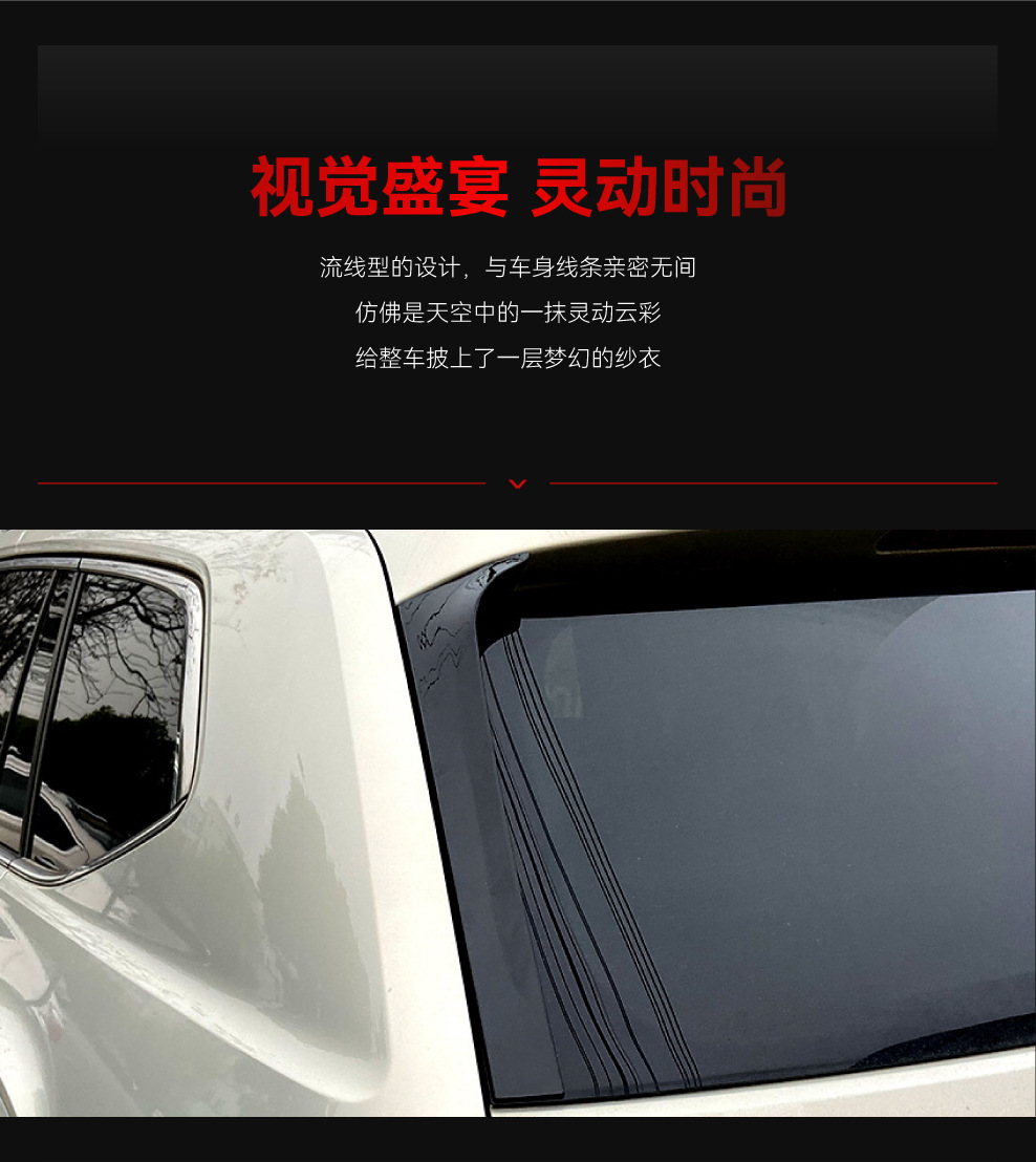 Suitable for 2017+ Volkswagen Atlas Teramont Side Wing Spoiler Car Sticker Cross-Border Modification Accessories