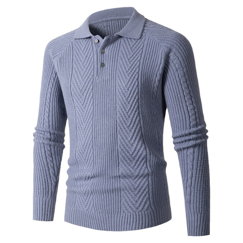 Suéter de punto jacquard para hombre, estilo coreano, corte ajustado, estilo sencillo para el día a día, para otoño e invierno, exportación transfronteriza