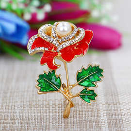 韩版珍珠海洋镶钻胸花镶钻闪钻胸针别针时尚衣饰厂家批发徽章国风