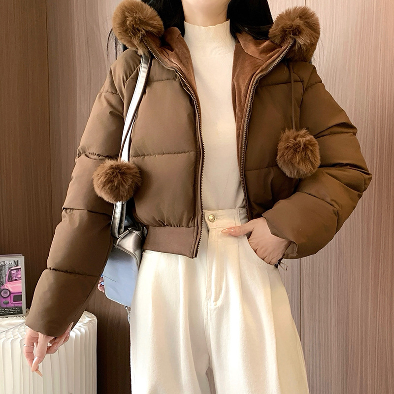 2025 invierno nuevo abrigo de algodón de pluma de mujer corto pequeño abrigo de algodón grueso abrigo de moda cálido y chaqueta de algodón image 4