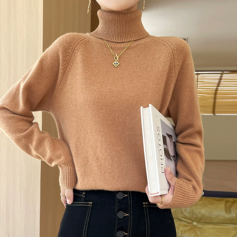 Оптовая фабрика 2024 осень-зима новый Энди бархат с высоким лацканом пуловер свободный вязаный нижний свитер женский спот