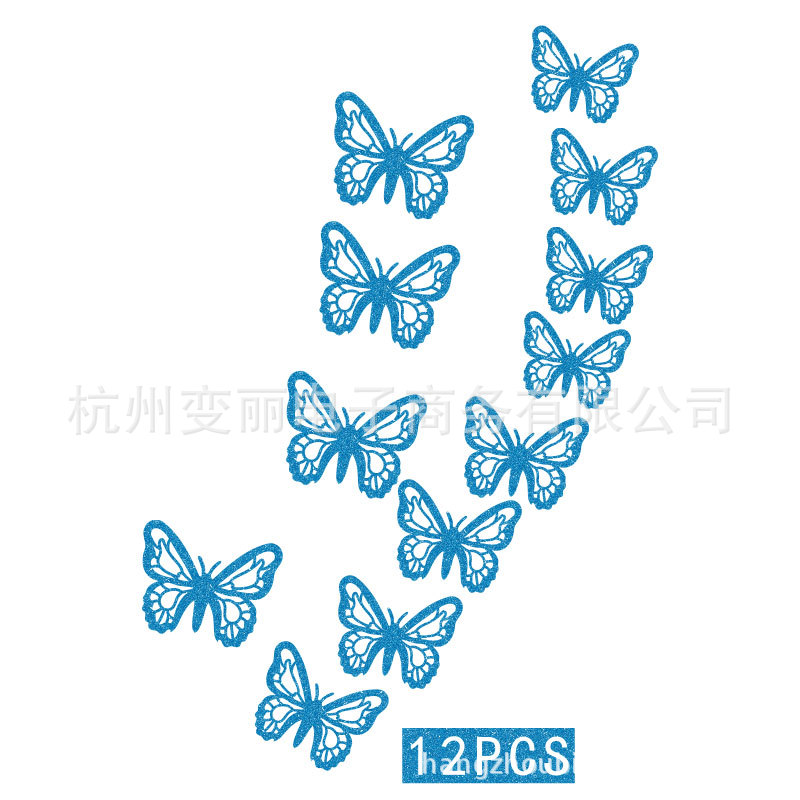 Mariposa brillo 3D pegatinas de pared sala de estar dormitorio autoadhesivo refrigerador decoración creativa pared de la habitación de los niños