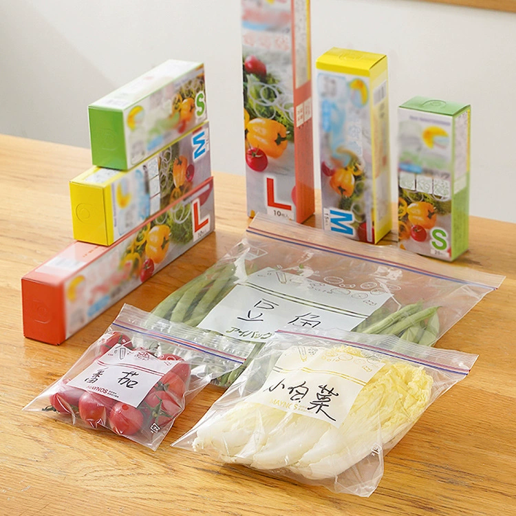 Бытовая упаковка для пищевых продуктов, герметичный пакет, прозрачный пакет для хранения свежих продуктов в холодильнике, самозапечатывающийся двойной ребристый утолщенный пакет для хранения овощей в холодильнике